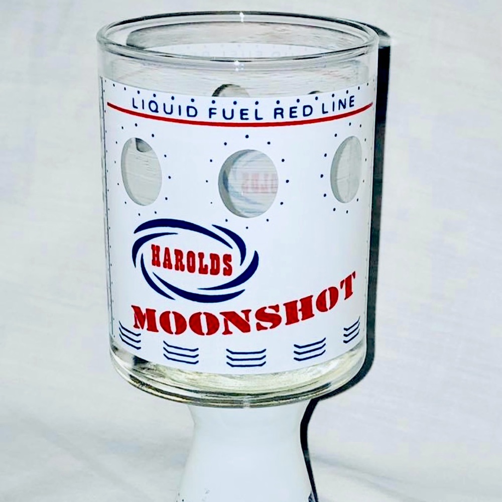 Vintage 1969 Casino Souvenir Lunar Apollo 11 Moonshot Cocktail Glass Moon Space